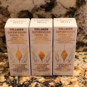 Set of 3 Charlotte Tilbury Collagen Superfusion Facial Oil Bundle Travel Mini Sz